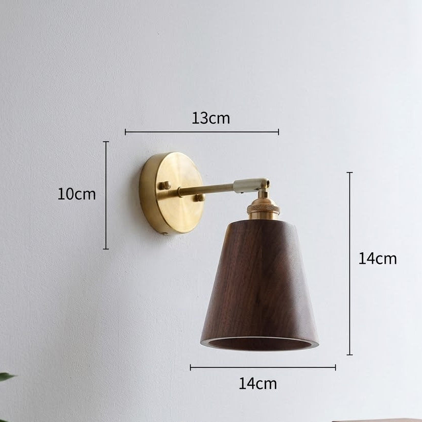 Applique murale vintage bois & laiton