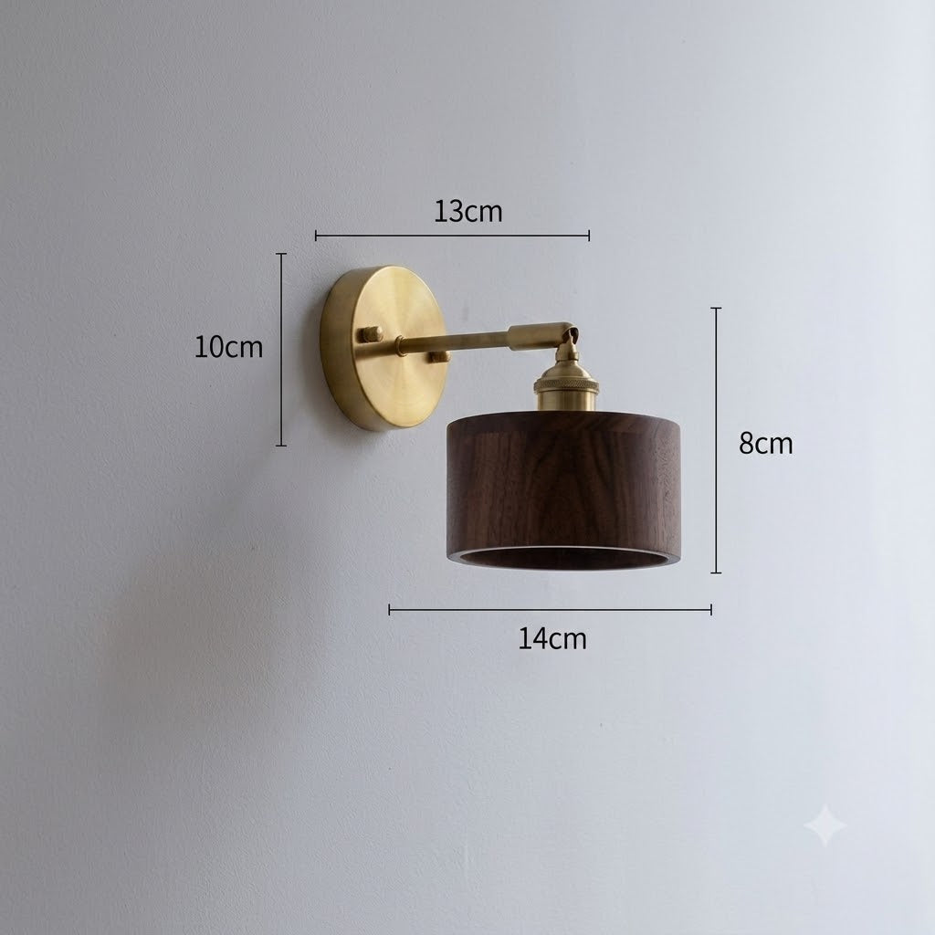 Applique murale vintage bois & laiton