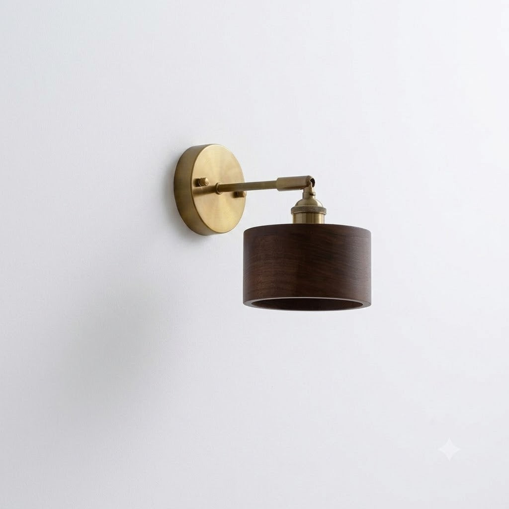 Applique murale vintage bois & laiton