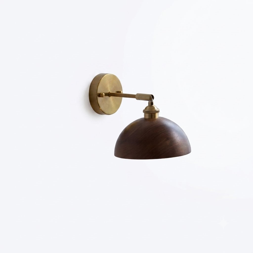 Applique murale vintage bois & laiton