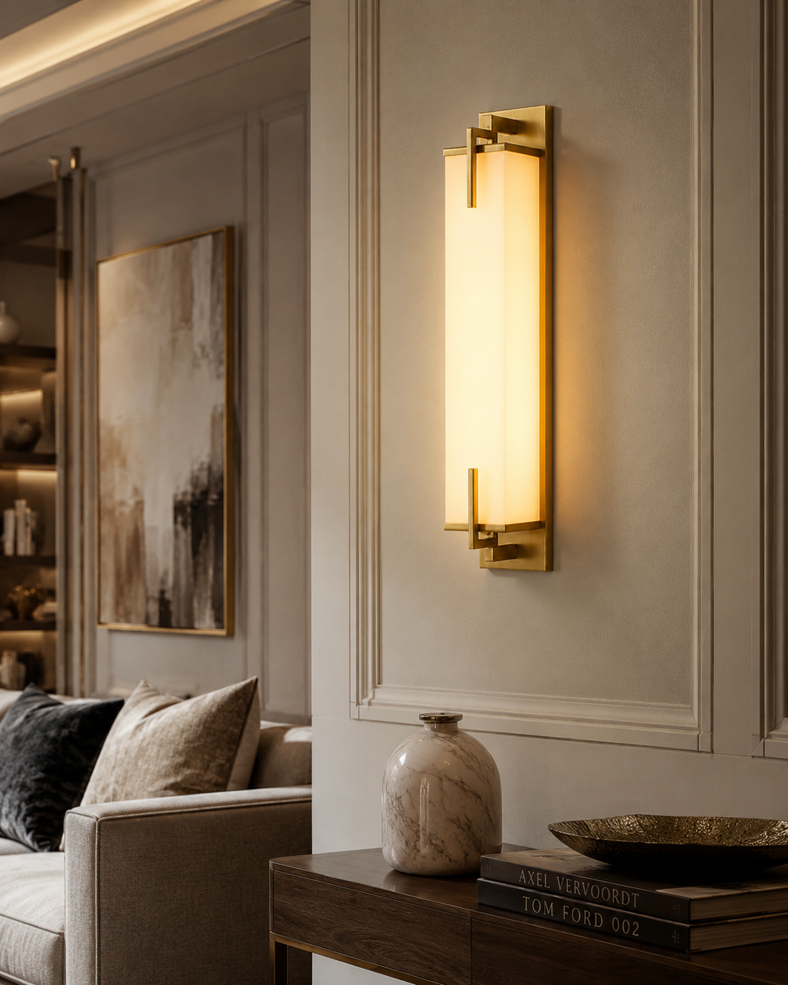 Luxen Applique murale LED dorée effet marbre