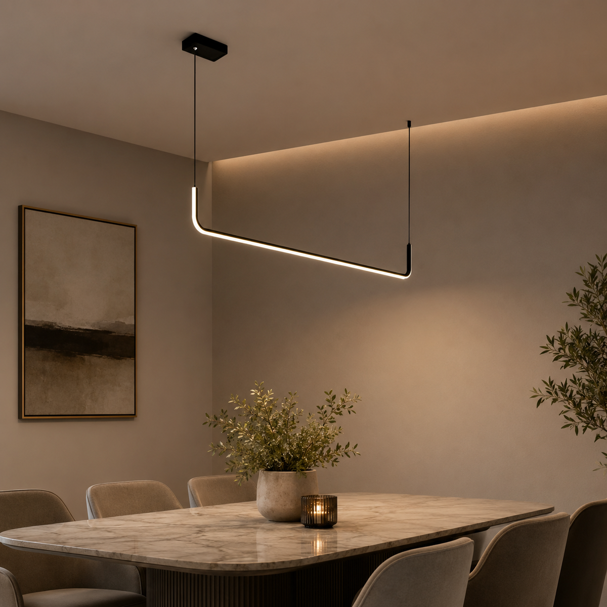 Barre Suspension Linéaire LED Minimaliste - Salon