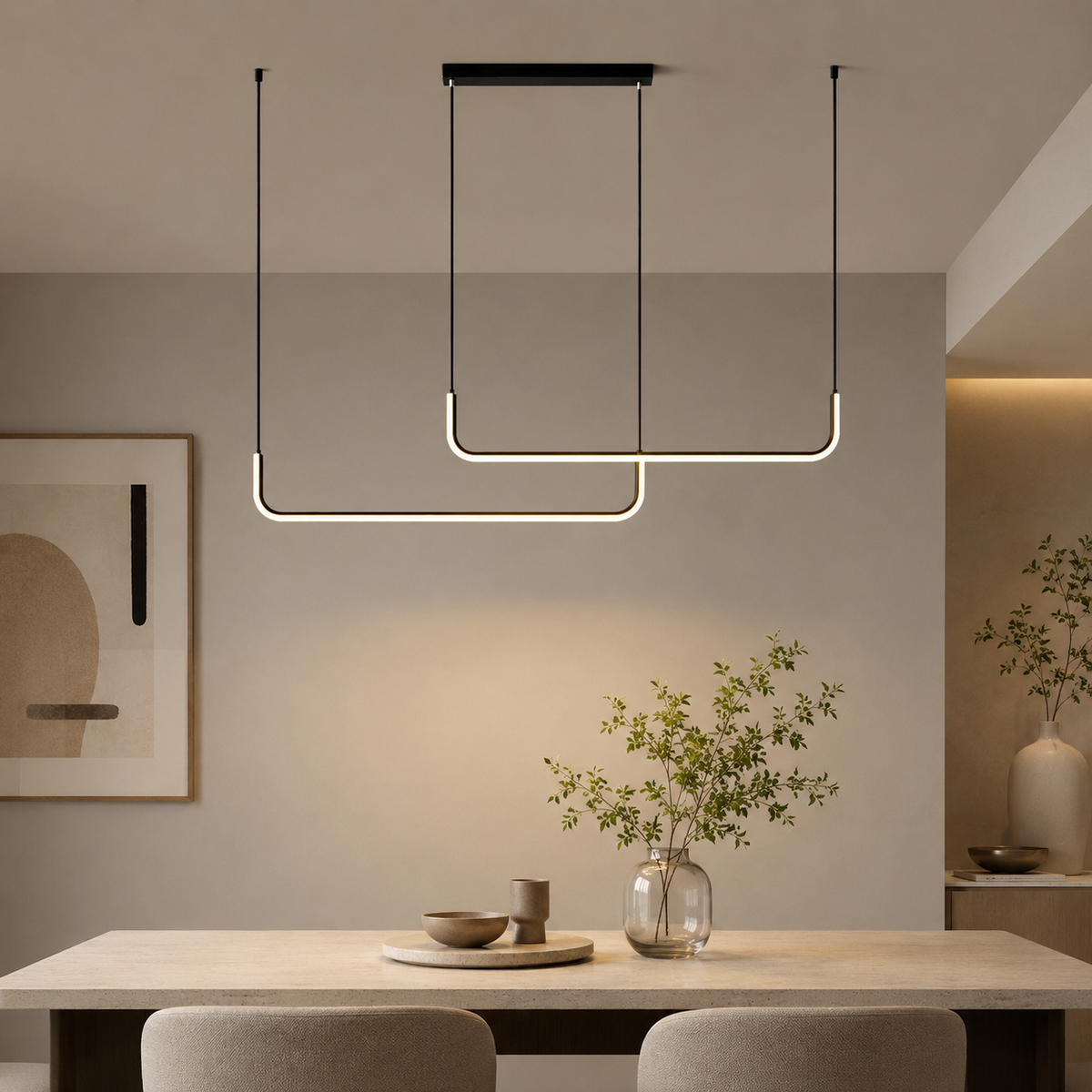 Barre Suspension Linéaire LED Minimaliste - Salon