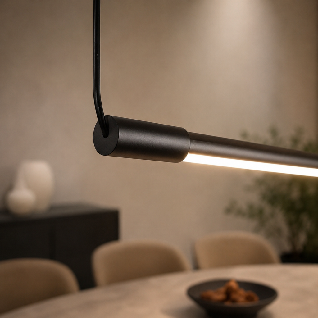 Barre – Suspension Linéaire LED Noire - Salon