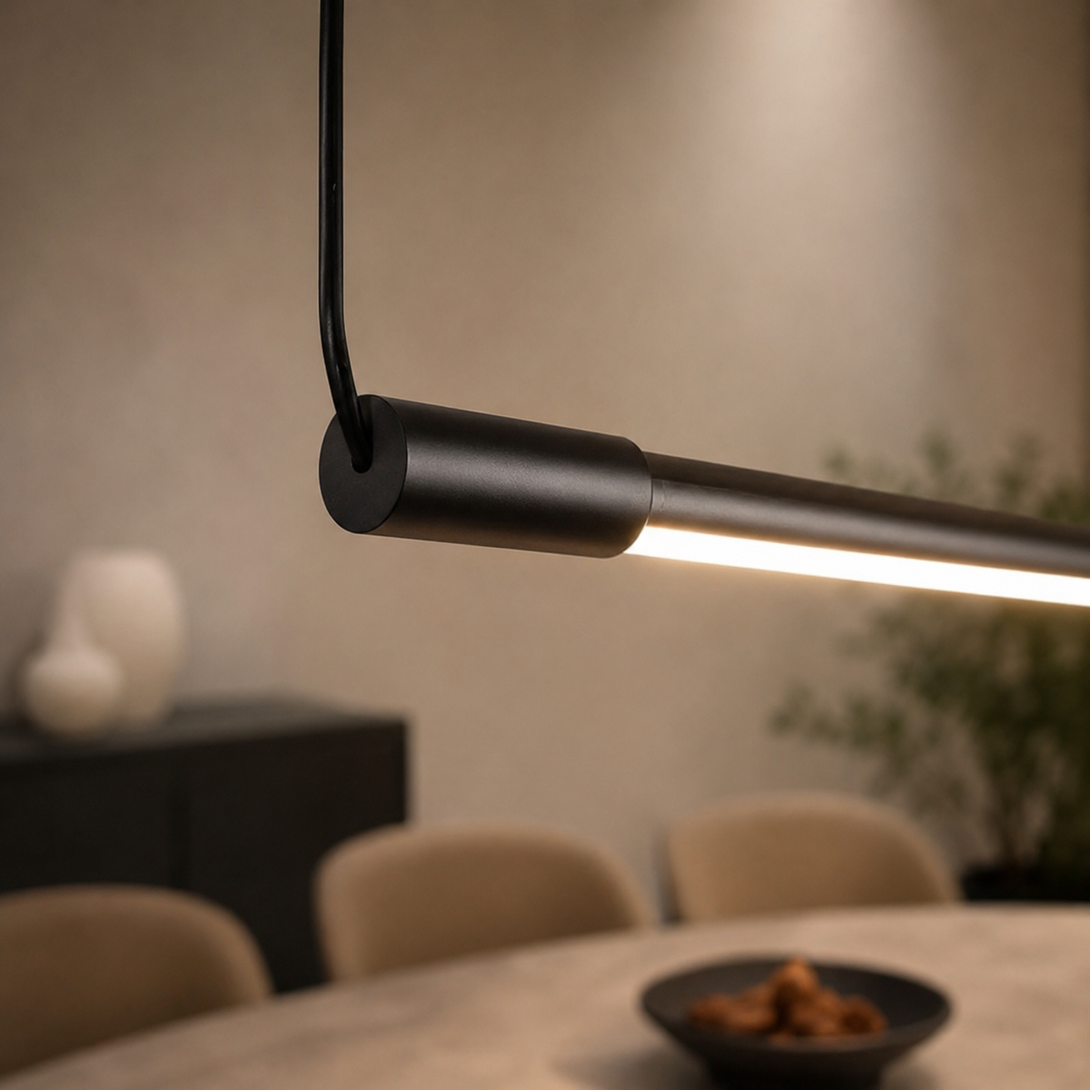 Barre – Suspension Linéaire LED Noire - Salon