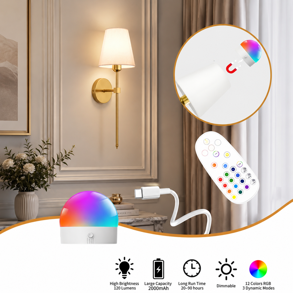 Applique Murale LED - Sans Fil Dimmable - Couloir - Salon