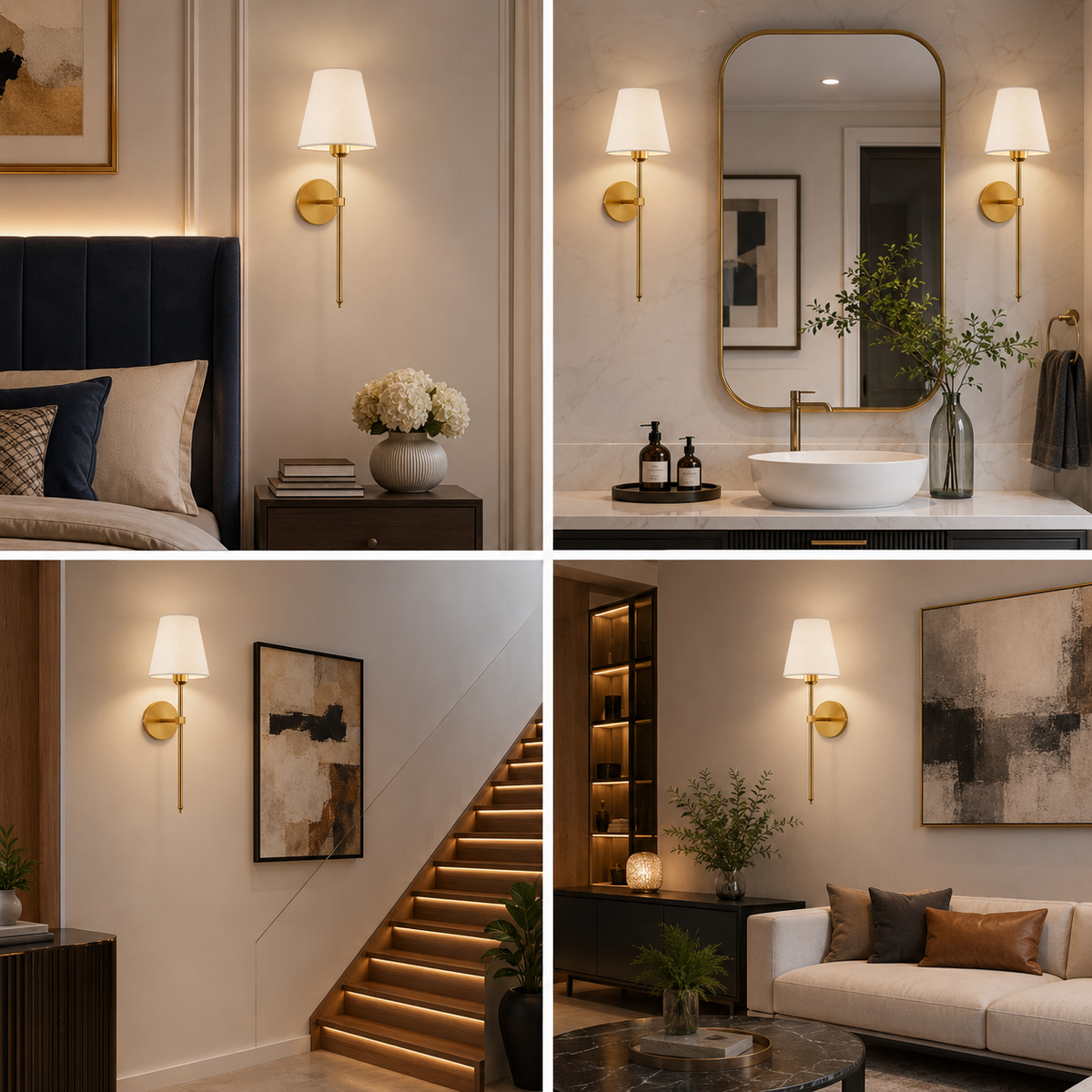 Applique Murale LED - Sans Fil Dimmable - Couloir - Salon