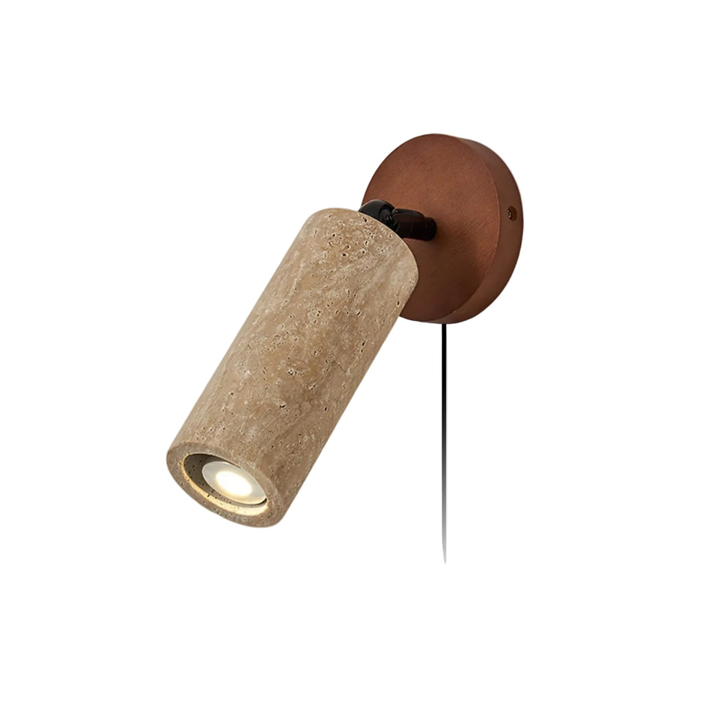 Cesilyra Swivel Cylinder Travertine Wall Light - Neutralighting