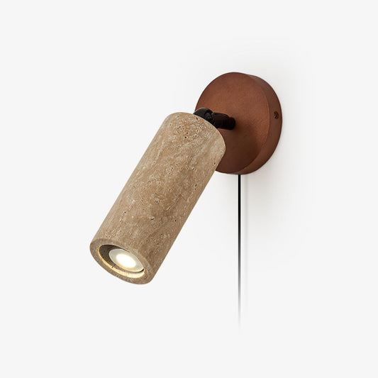 Cesilyra Swivel Cylinder Travertine Wall Light - Neutralighting