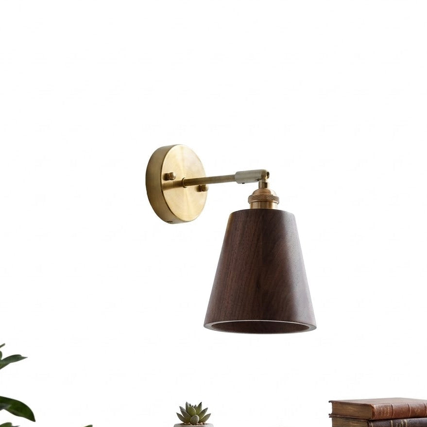 Applique murale vintage bois & laiton