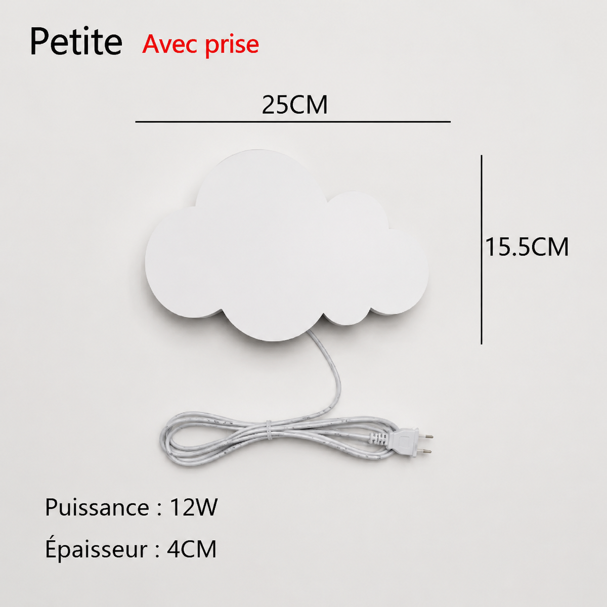 Applique murale LED Nuage – lumière douce pour chambre enfant
