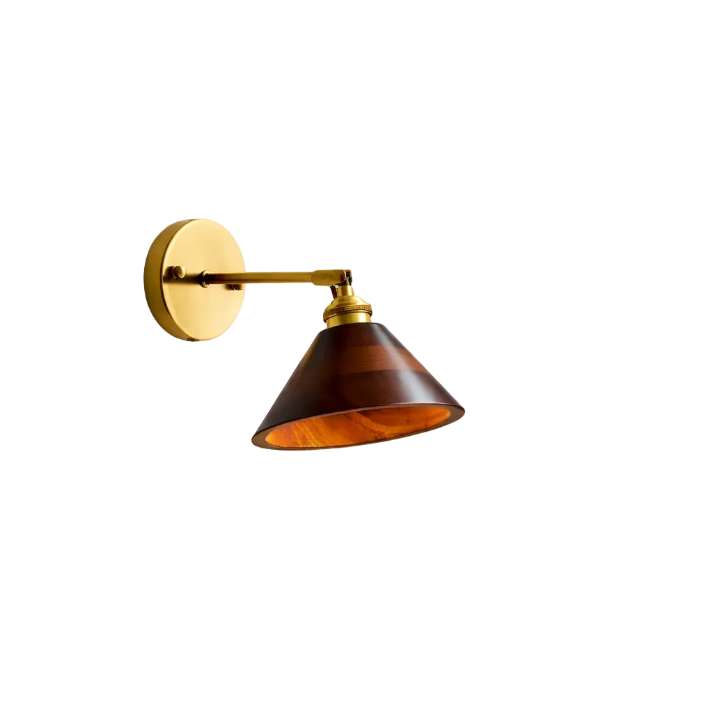 Applique murale vintage bois & laiton
