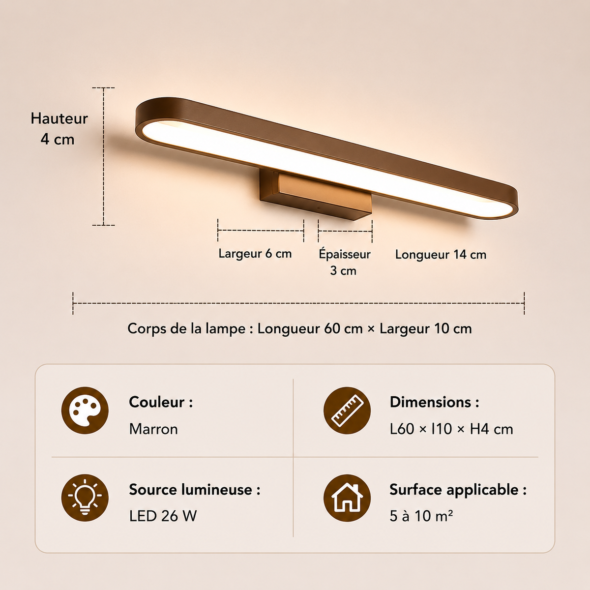 Applique Murale LED Linéo – Éclairage Linéaire - salle de bain