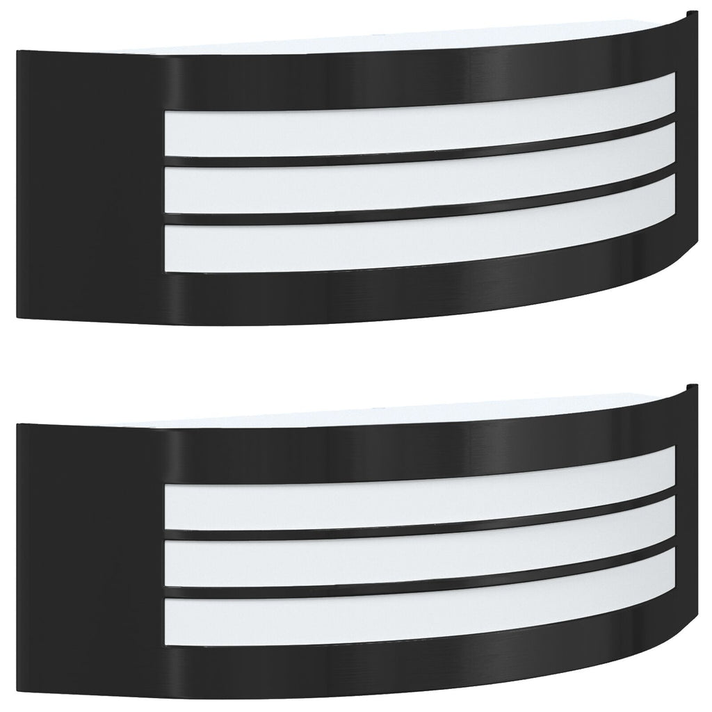 Applique murale extérieure 2 pcs Noir 32 x 10 x 10 cm