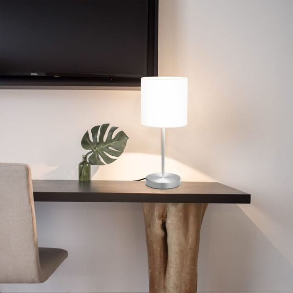 2 Lampes de table Bouton tactile Argenté