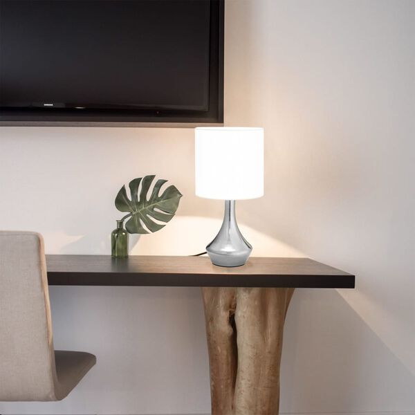 2 Lampes de table Bouton tactile Argenté