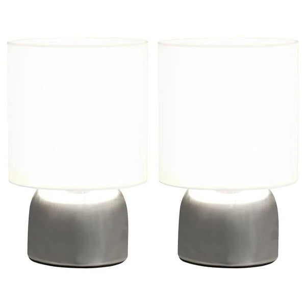 2 Lampes de table Bouton tactile Argenté