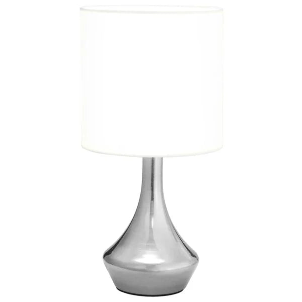 2 Lampes de table Bouton tactile Argenté