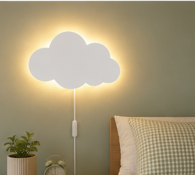 Applique murale LED Nuage – lumière douce pour chambre enfant