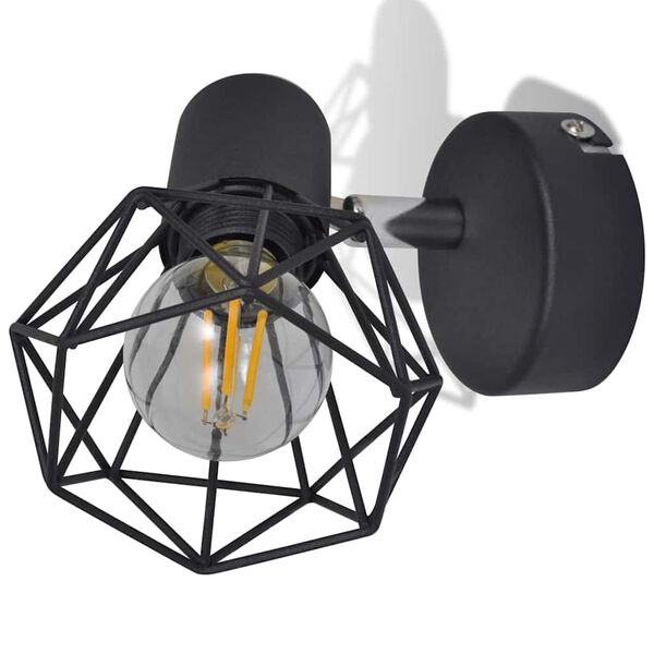 Applique murale noir vintage LED (lot 2)