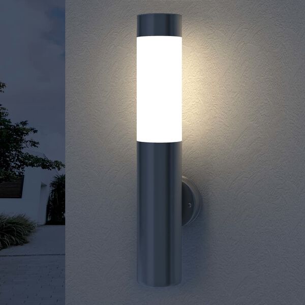 2 appliques murales moderne en acier inoxydable